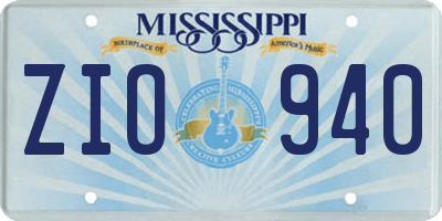 MS license plate ZIO940
