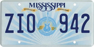 MS license plate ZIO942