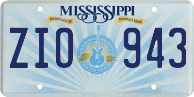 MS license plate ZIO943