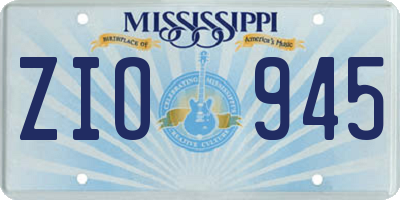 MS license plate ZIO945