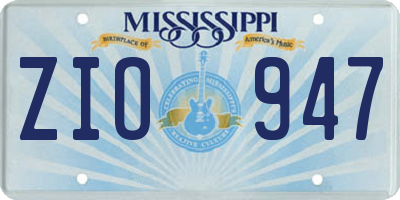 MS license plate ZIO947