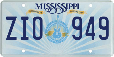 MS license plate ZIO949