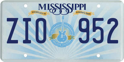 MS license plate ZIO952
