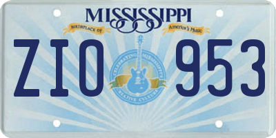 MS license plate ZIO953