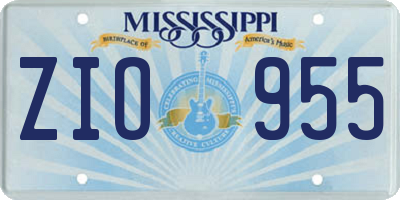MS license plate ZIO955