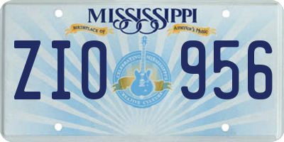 MS license plate ZIO956