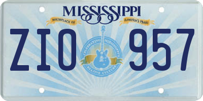 MS license plate ZIO957