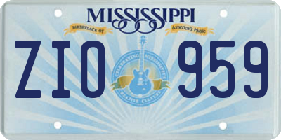 MS license plate ZIO959