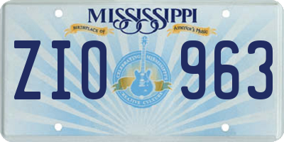 MS license plate ZIO963