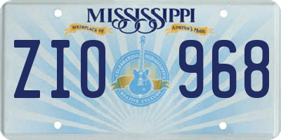 MS license plate ZIO968