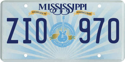MS license plate ZIO970