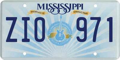 MS license plate ZIO971