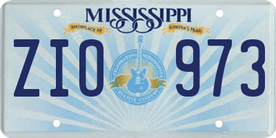 MS license plate ZIO973