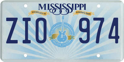 MS license plate ZIO974