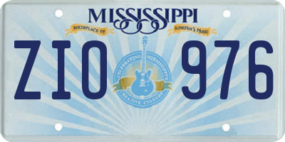 MS license plate ZIO976