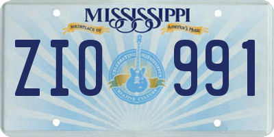 MS license plate ZIO991