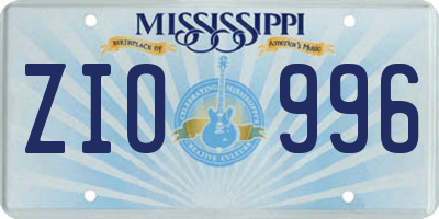 MS license plate ZIO996