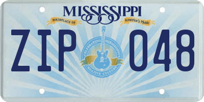 MS license plate ZIP048