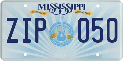 MS license plate ZIP050