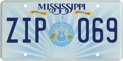 MS license plate ZIP069