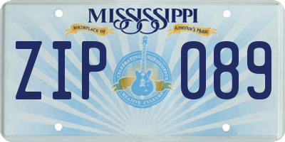 MS license plate ZIP089