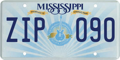MS license plate ZIP090