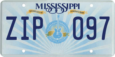 MS license plate ZIP097