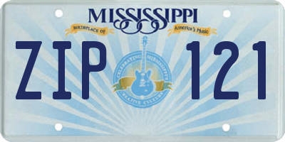 MS license plate ZIP121