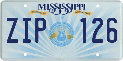 MS license plate ZIP126
