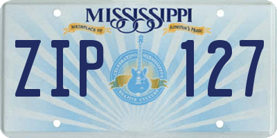 MS license plate ZIP127