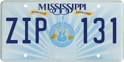 MS license plate ZIP131