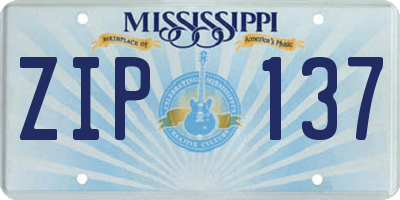 MS license plate ZIP137