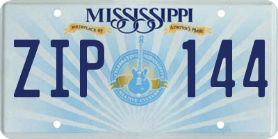 MS license plate ZIP144