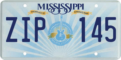 MS license plate ZIP145