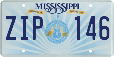 MS license plate ZIP146