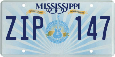 MS license plate ZIP147