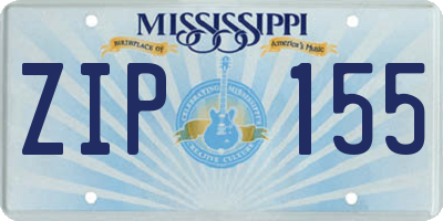 MS license plate ZIP155