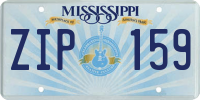 MS license plate ZIP159