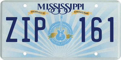 MS license plate ZIP161