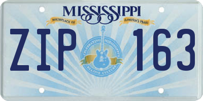 MS license plate ZIP163