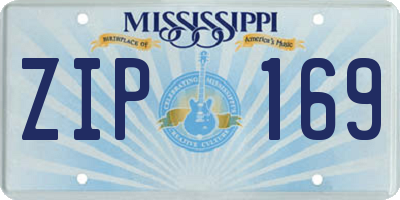 MS license plate ZIP169