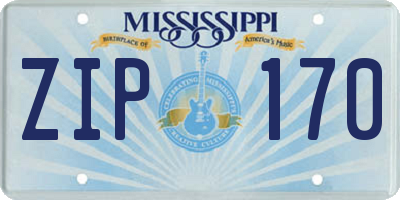 MS license plate ZIP170