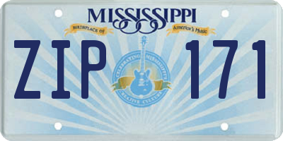 MS license plate ZIP171