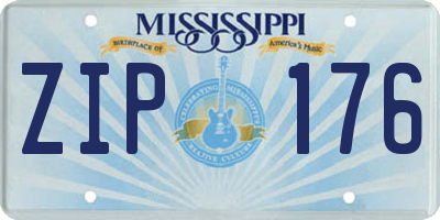 MS license plate ZIP176