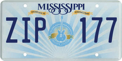 MS license plate ZIP177