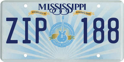 MS license plate ZIP188