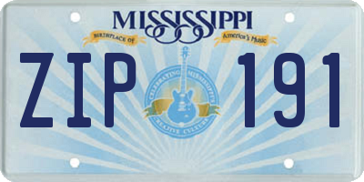 MS license plate ZIP191