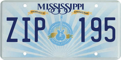 MS license plate ZIP195