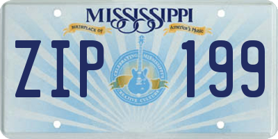 MS license plate ZIP199