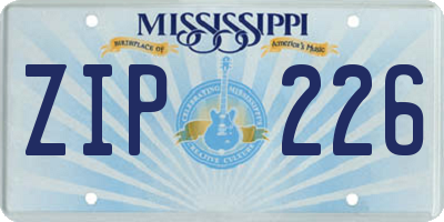 MS license plate ZIP226